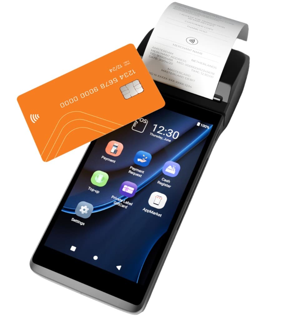 Terminal de paiement intelligent avec carte et ticket
