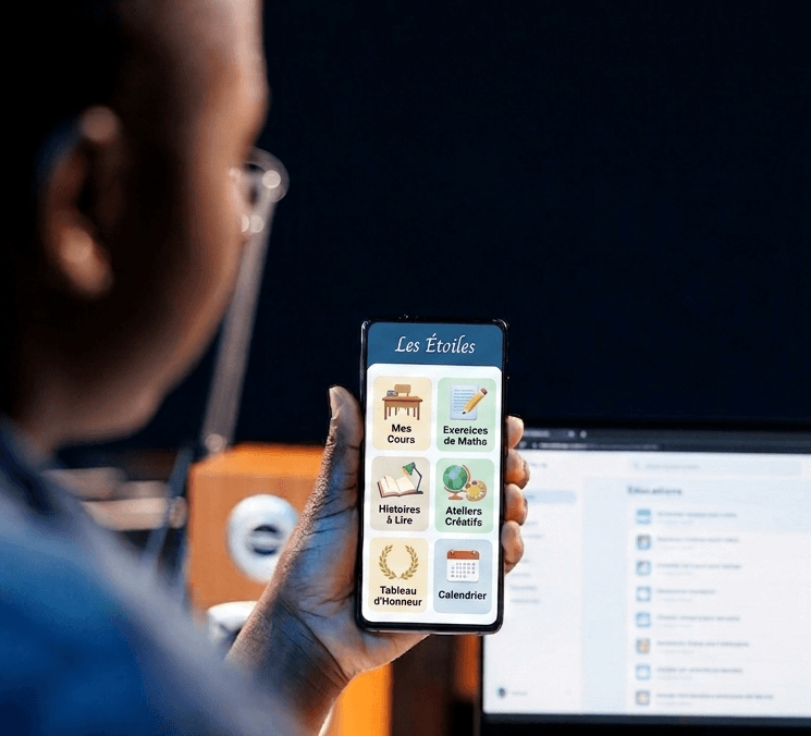 Application éducative Les Étoiles sur smartphone : cours, exercices et calendrier