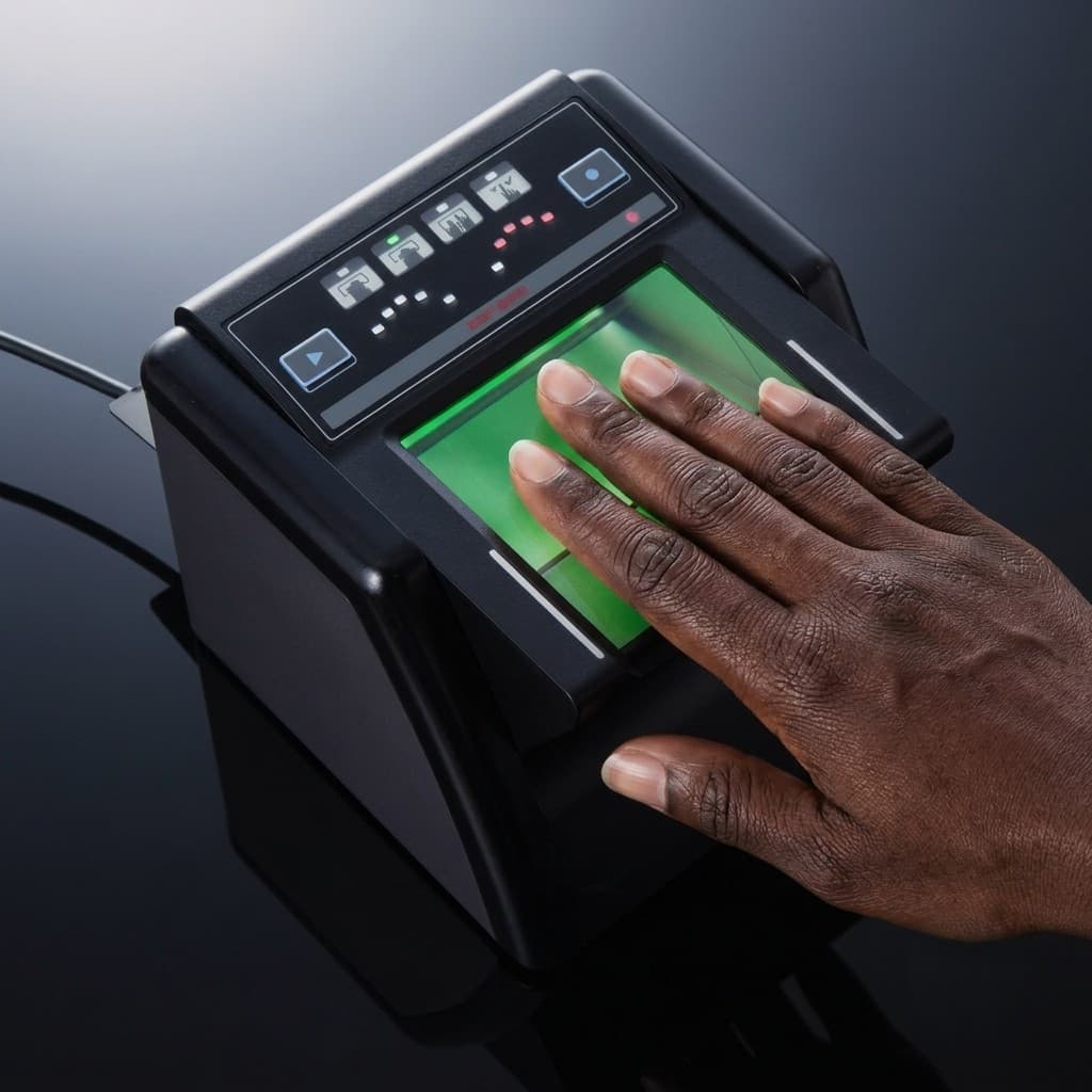 Capture d'empreintes digitales sur scanner biométrique professionnel