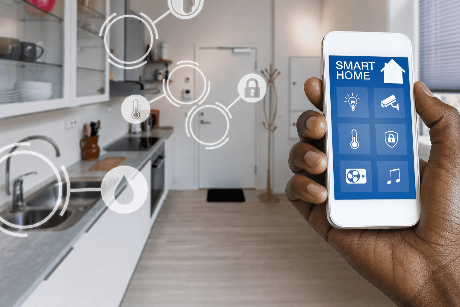Interface de maison intelligente sur smartphone